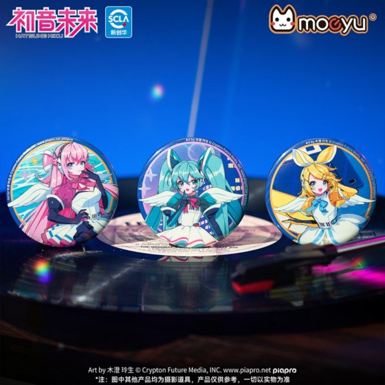 Vocaloid Series Miku Rin Luka Moeyu Miku Merch Blind Box Tinplate Shiny Badge
